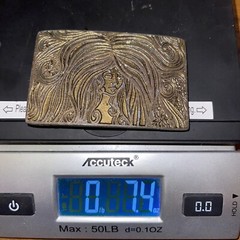 Belt Buckle Vintage, Woman Portrait Curly Locks Salon Hippie Boho