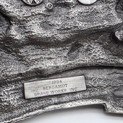 Vintage Collectible 1984 ILLINOIS Pewter and Enamel Belt Buckle by Bergamot