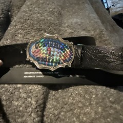 Texas Cowgirl Women&rsquo;s Holographic Western Belt & Buckle Rodeo Sm/Med