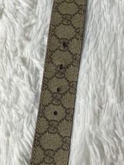 GUCCI Pre-Owned Gg Pattern Leather Belt Striped All Over Men&rsquo;S