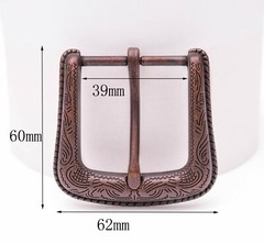 Texas Flower Carved Antique Copper Western Cowboy Buckle fit Leather Belt 1-1/2&Prime;