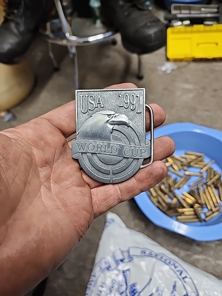 U.S.A. America 1991 World Cup Shooting Team Metal Fashion Belt Buckle