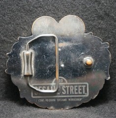 WH11133 VINTAGE 2009 *COOKIE MOSTER* SESAME STREET CARTOON CHARACTER BELT BUCKLE