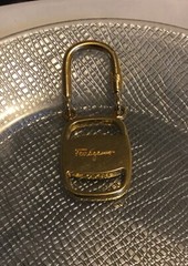 Authentic Salvatore Ferragamo Keychain Gold Tone. Made In Italy.