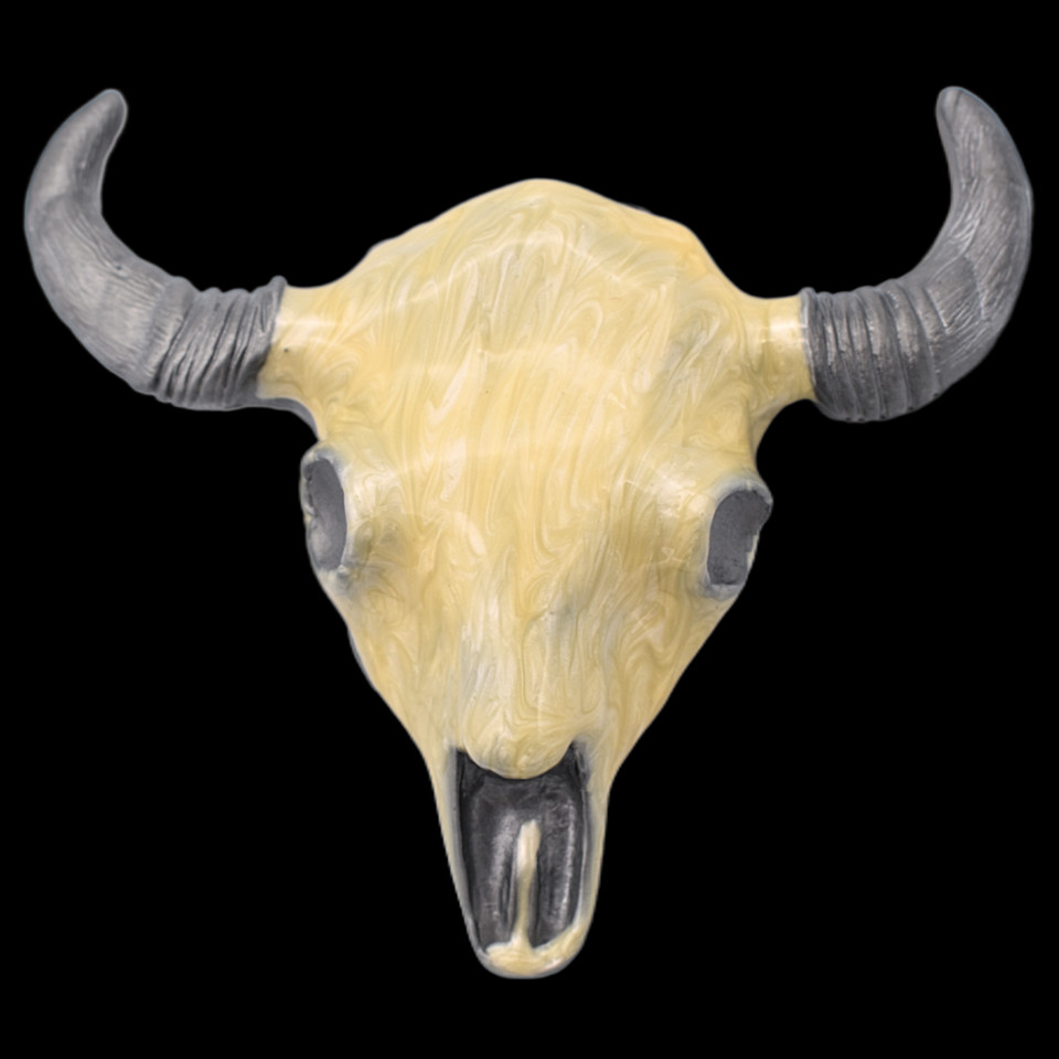 Buffalo Bison Skull 3D Zinc Alloy Belt Buckle (New)