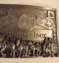 Pristine Vintage Bergamot Brass Works Budweiser Horse Belt Buckle Model T169