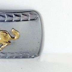 Western Style Silver & Gold Tone Bucking Bronco Belt Buckle
