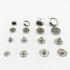 8/10/12.5/15mm Silver Plated Brass Snap Button Leather Craft Fastener Closur lot
