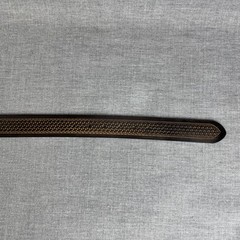 Bison Denim Brown Leather Belt 110cm 43 in Ornate Longhorn Buckle Western