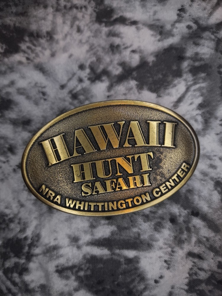 NRA Hawaii Hawaiian Belt Buckle Collectible Rare HTF Brass EDC Buckle Fashion