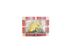 Western Buckle Gold Silver Red Horse Head Cowboy Buckle 2 » Hebilla Vaquero