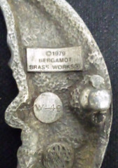 VTG 1979 BERGAMOT WINKING MOON & NUDE LADY WOMAN BELT BUCKLE b