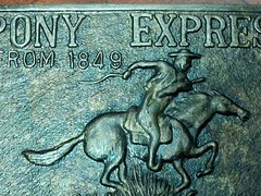 Vintage Pony Express Belt Buckle Copper Bronze Color