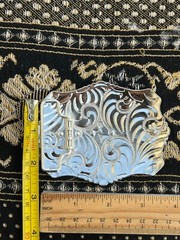 Western Buckle Gold Black Silver Roosters Cowboy 2 »Buckle Hebilla Vaquero Gallo
