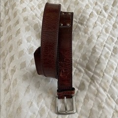 Columbia Vintage Dark Brown Leather Men&rsquo;s Belt with Silver 2&Prime; Buckle Size 38