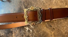 LARGE James Reid artist MVR Sterling Silver .925 18k Gold Ruby Belt buckle set✅
