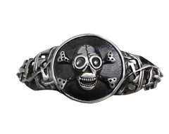 Skull Belt Buckle 6 inches Mens Womens Punk Biker Black Skelton Cross Bones