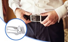 Alloy Belt Buckle Reversible for 33mm-34mm Belt for Leather Strap Classic Single