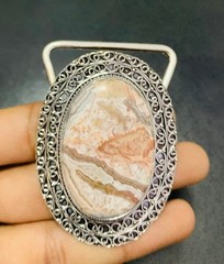 Crazy Lace Gemstone 925 Sterling Silver Handmade Belt Buckles Gift For