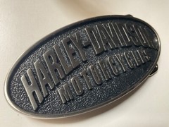 Harley-Davidson men&rsquo;s classic belt buckle.#97880-08VM.Brushed nickel w/ black.