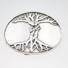 Oval Tree of Life Belt Buckle – Two Lovers as Tree of Love