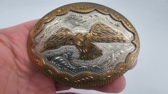 Vintage Silver Plate and Brass EAGLE Western Style Beautiful