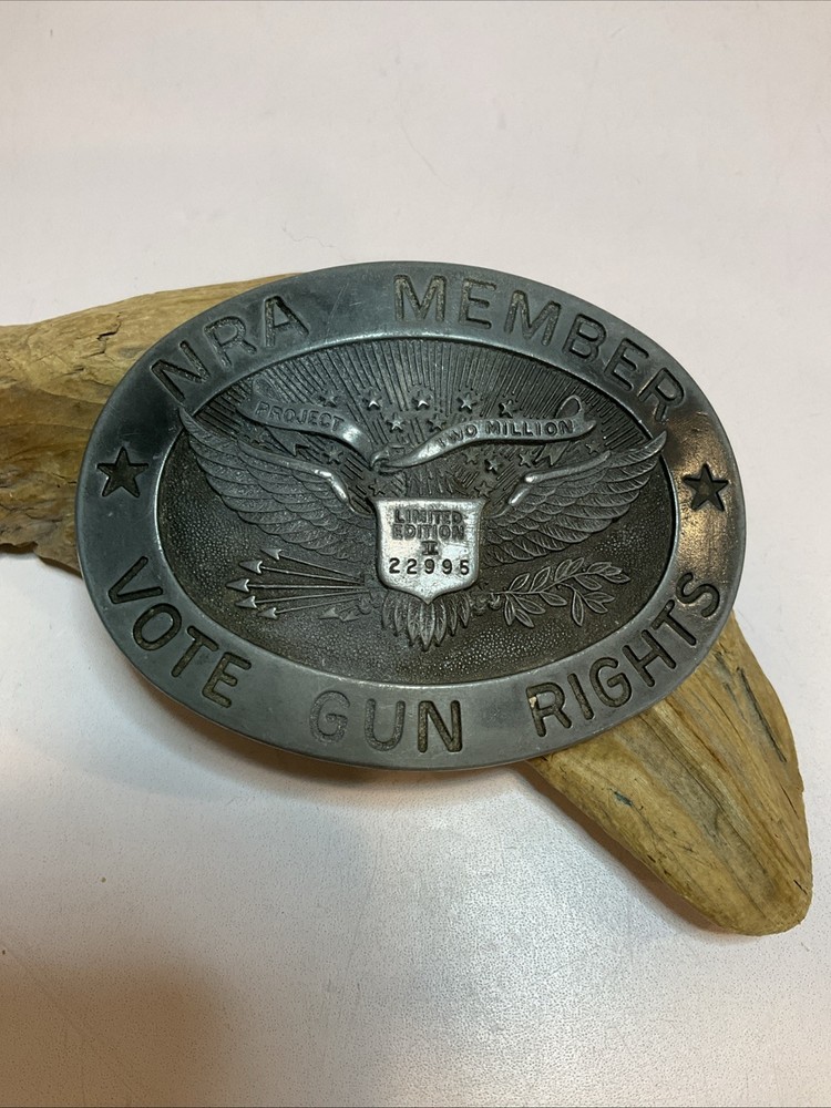 Vintage NRA Member Pewter Belt Buckle Project Two Million Limited Edition II