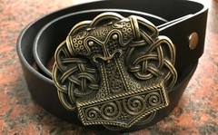 Viking Thor&rsquo;s Hammer Antique Bronze Metal Belt Buckle 1.5 in Men Norse Celtic