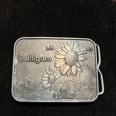 Dahlgren &rsquo;84-&rsquo;85, The Sunflower People Belt Buckle Logo Advertisement