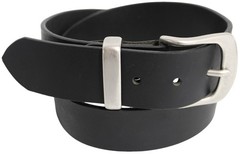 Solid Brass Buckle and Keeper Quality Full Grain Genuine Leather Belt 41004. BLK
