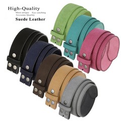 Men&rsquo;s Belt Rounded Edge Heel Bar Buckle Casual Jean Suede Leather 36, Taupe