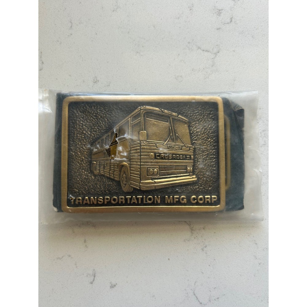 Vintage Transportation Mfg Corp MC-9 Crusader II Solid Brass Belt Buckle BTS USA