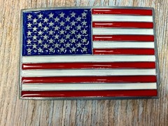 Patriots United States American Flag Star Strips Enameled Patriotic Belt Buckle