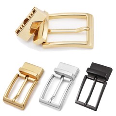 1pc Reversible Belt Buckle Replacement Pin Buckle Rectangular Silver Gold Black
