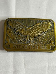 Freedom Is Not Free Belt Buckle Eagle Stars Stripes Patriot 2014 Sponsor