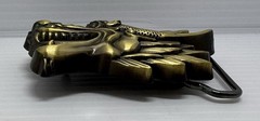 “NEW” Unique Brass Tone Metal 3D Dragon Head Western Belt Buckle