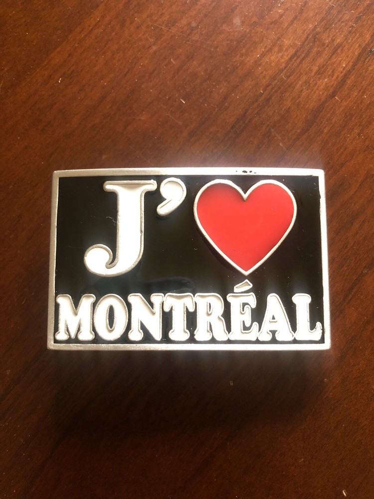 J’aime Montreal I Love Montreal City Quebec Red Heart Unisex Men&rsquo;s Belt Buckle