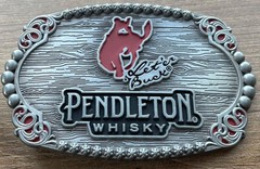 Belt Buckle Pendleton Whisky Let’er Buck Montana Silversmiths Limited Edition 4&Prime;