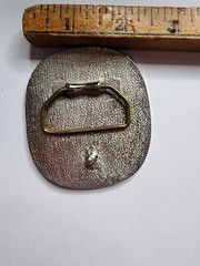 Vintage Von Zipper Enameled Large Metal Belt Buckle Silver and Black