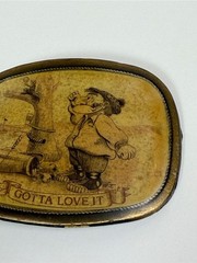 Vintage Cowboy Humor Belt Buckle “Got Ta Love It” Western Novelty Brass Cowboy