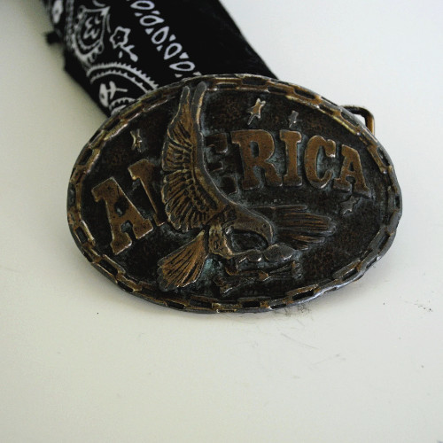 Eagle Belt Buckle 3 1/2 by 2 1/2 inches with 2 inch Belt Holder