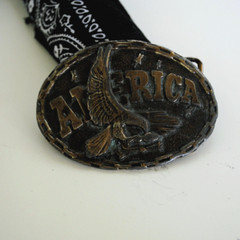 Eagle Belt Buckle 3 1/2 by 2 1/2 inches with 2 inch Belt Holder