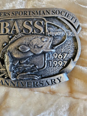 Bass Anglers Sportsman Society Vintage Belt Buckle Made In USA 30 Anniversary