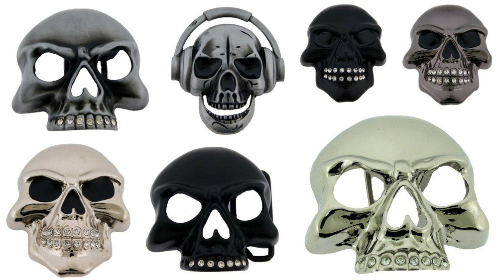 Pirate Skull Belt Buckle Cross Bones Pirate Halloween Party Costume Mens Womens