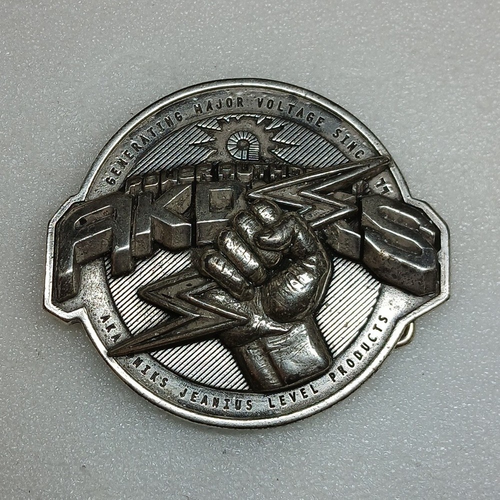 Belt Buckle Electric Bolt And Fist Akademiks Jeanius Major Voltage