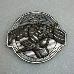 Belt Buckle Electric Bolt And Fist Akademiks Jeanius Major Voltage