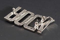 New 1 1/2&Prime; (38mm) Rhinestone(#T40) Plate Buckle Nickel(silver) Color USA