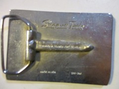 SNAP-ON TOOLS VINTAGE SPP-347 CHROME BELT BUCKLE WYOMING STUDIO ART WORKS BRAND