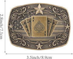 Western Belt Buckle for Men, Vintage Poker Cowboy Belt Buckles Texas Rodeo Acces