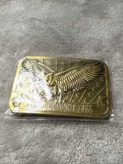 « Freedom Is Not Free » Brass Belt Buckle Eagle Stars 2014 Sponsor USA New